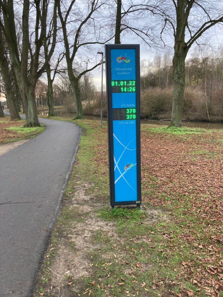 Fahrradzählstation am Vechtesee in Nordhorn 